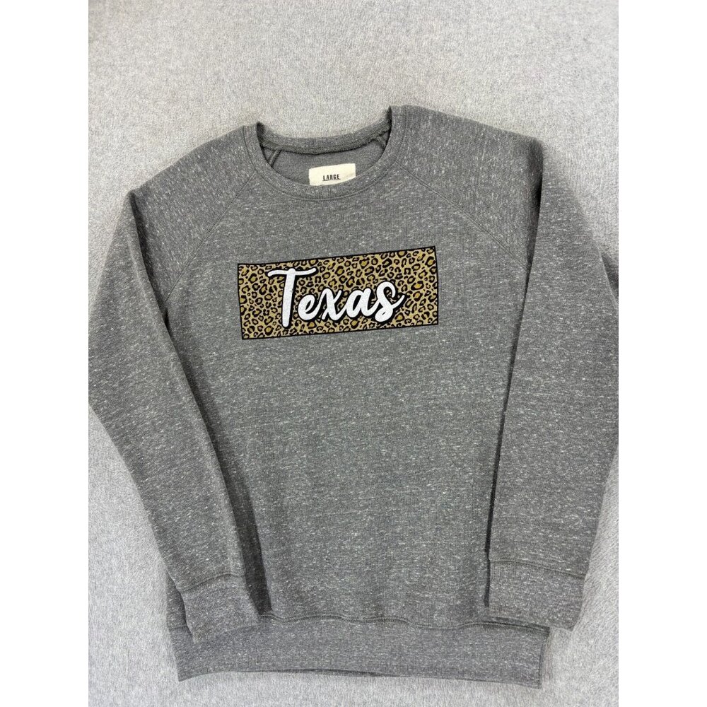 Texas Longhorns Pressbox Campus Crew Sweatshirt (Women's Large) Gray
